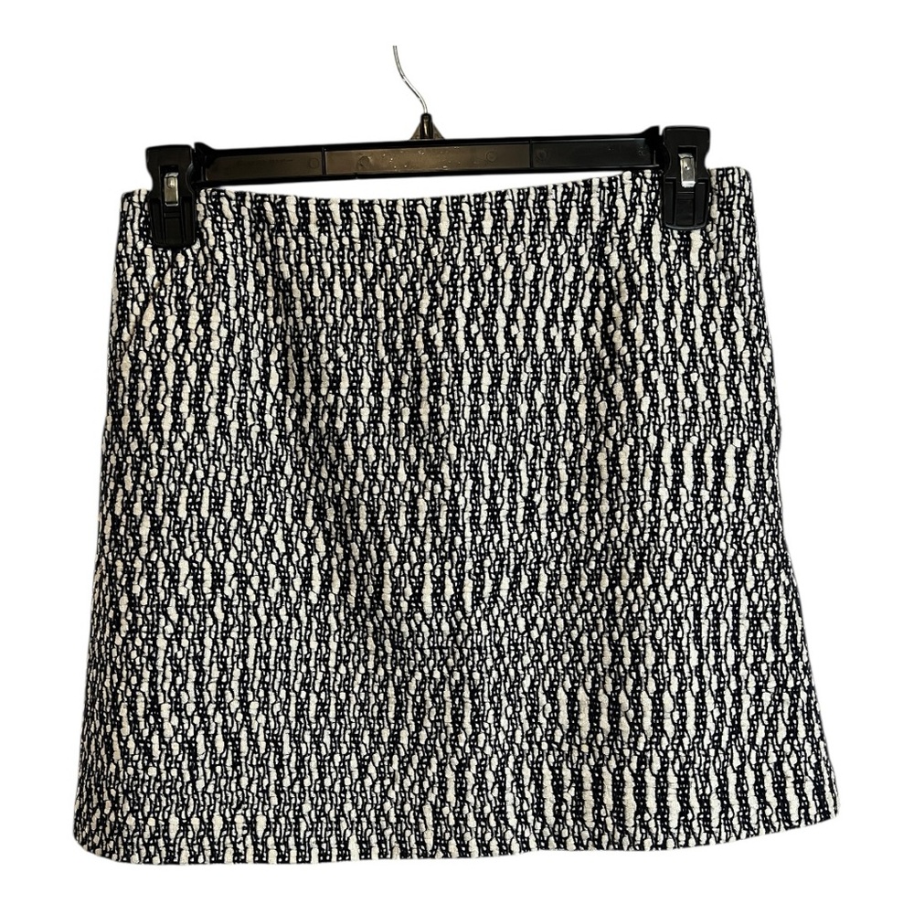 Tory Burch White Black Navy Boucle Skirt Size 4